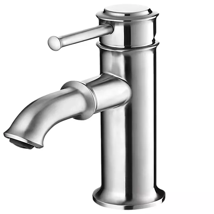 Rubinetto per lavabo caldu è friddu à un foru in bambù