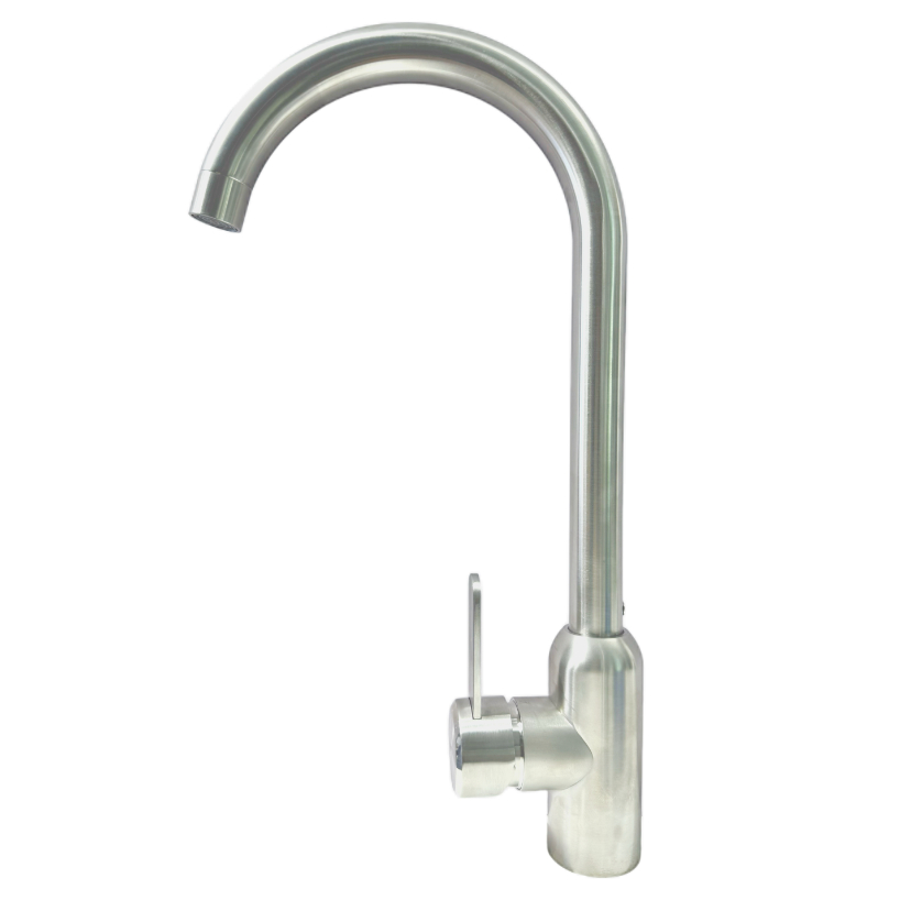 Rubinetto per lavabo rotante a 360 ° in acciaio inox spazzolato