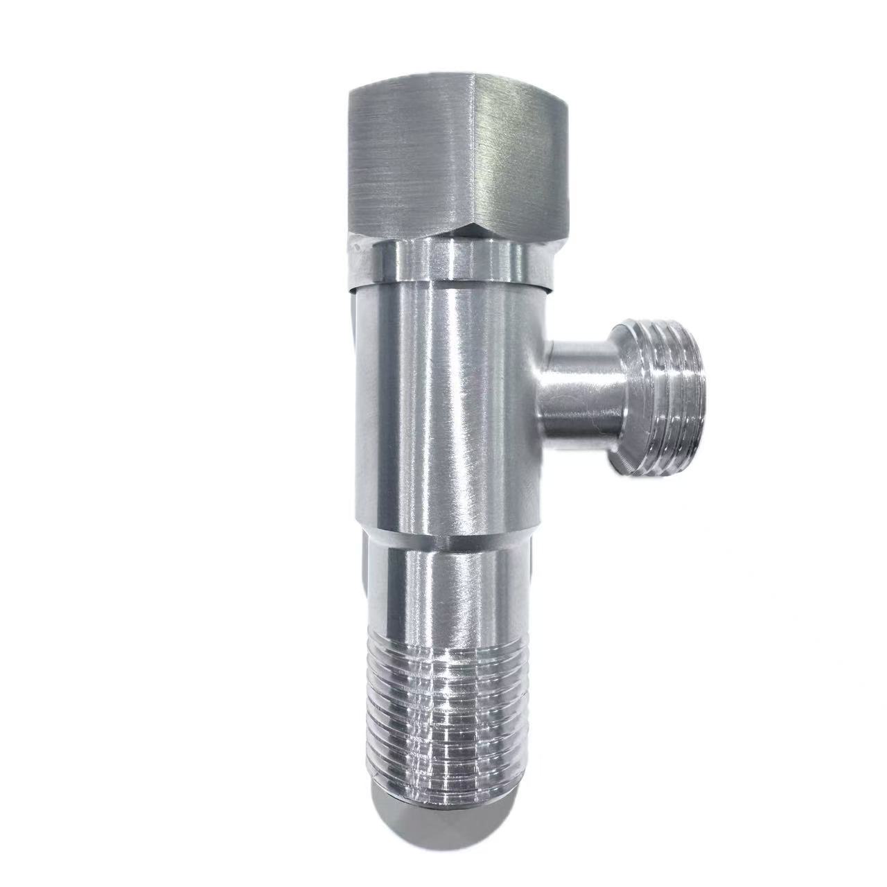 Valvula d'angolo di bagnu in acciaio inox spazzolatu Valvula d'angolo di bagnu in acciaio inox spazzolatu