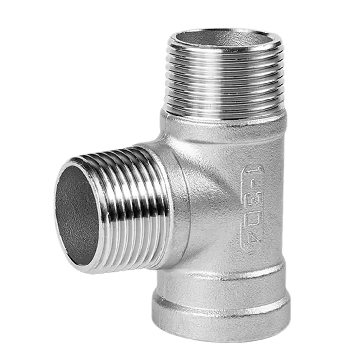 Raccord à T maschio-femmina-femmina in acciaio inox BSP