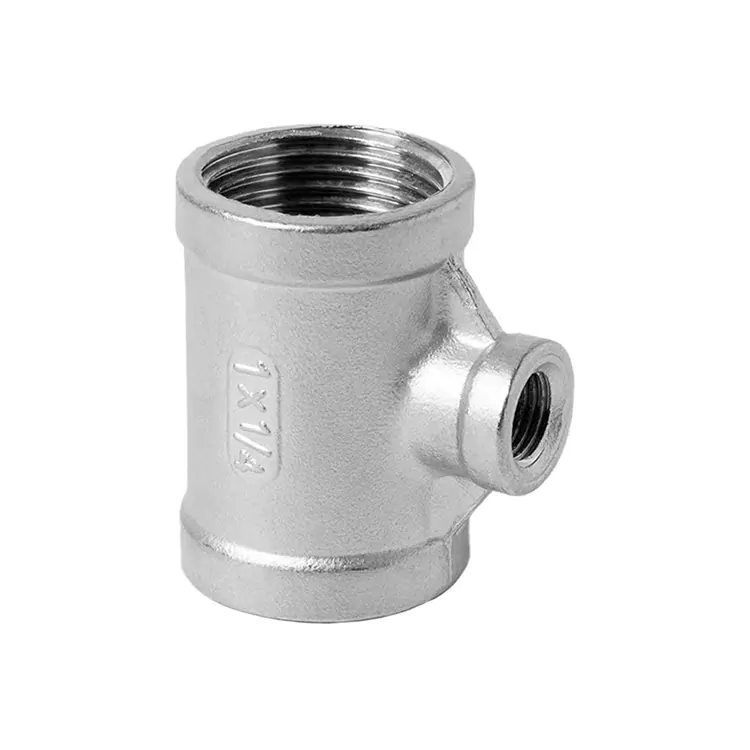 Tee filettata femmina riduzzione in acciaio inox BSP