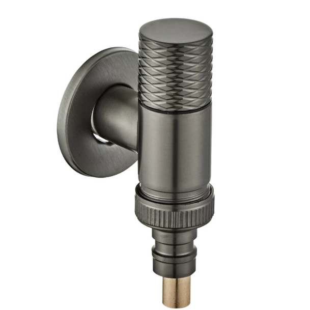 Valve d'angle d'arrêt de l'eau à manette moletée grise