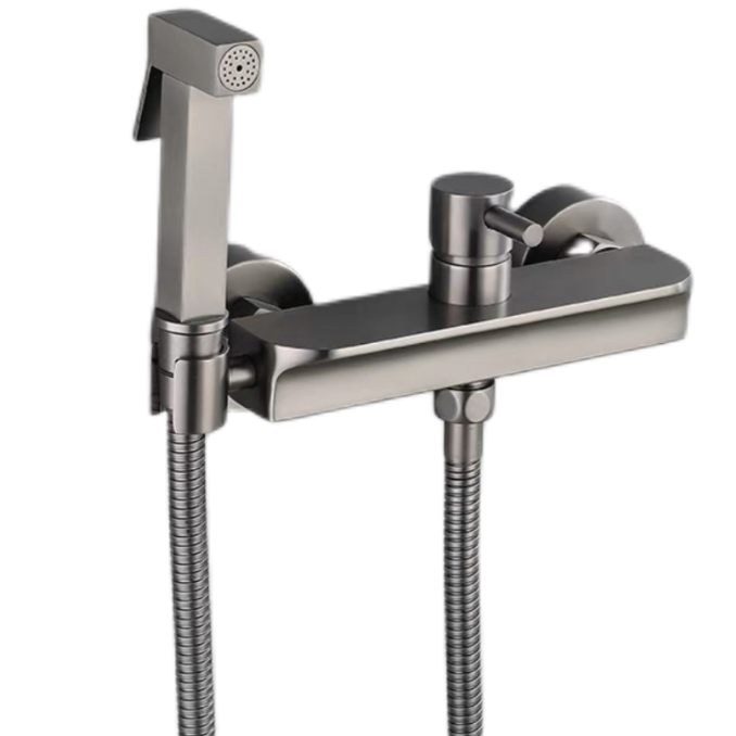 Set di pulverizzatori per bidet caldi e freddi, grigio canna di fucile