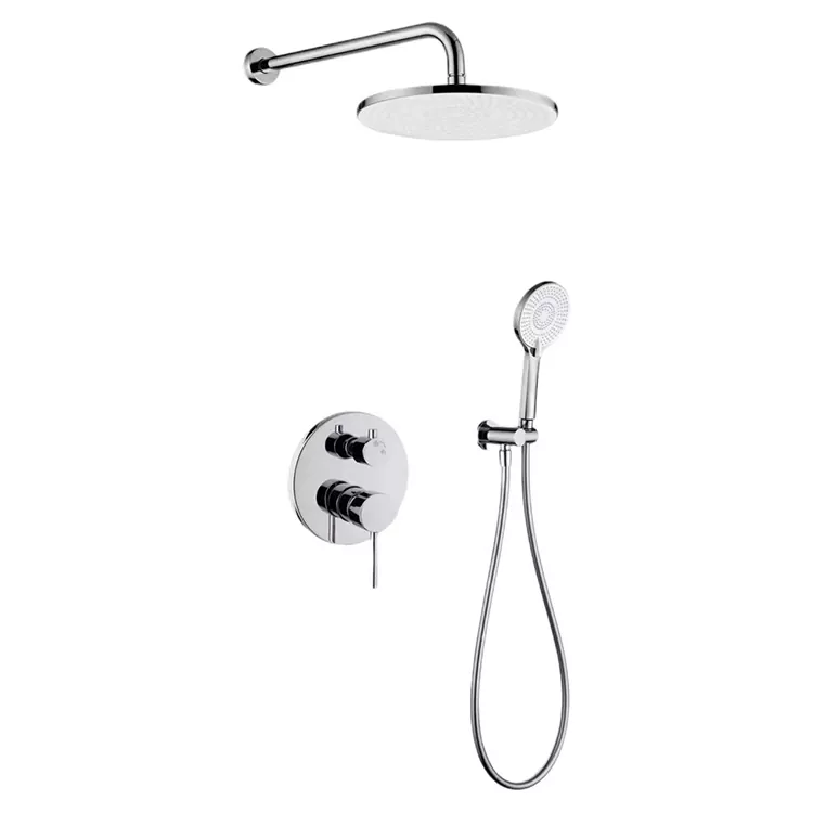 Pommeau à double contrôle à l'intérieur du mur