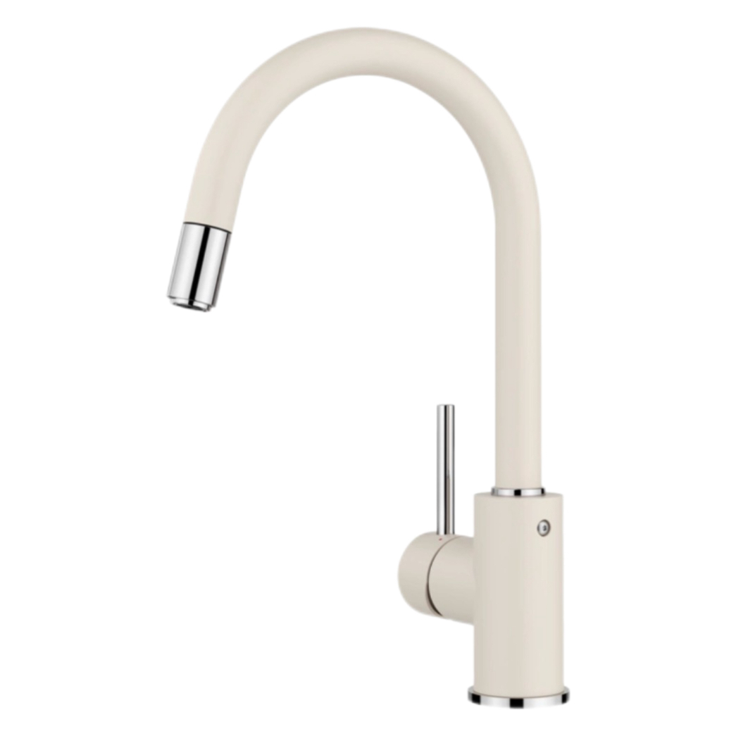 Rubinetto di cucina minimalista à collu d'ogne caldu è friddu