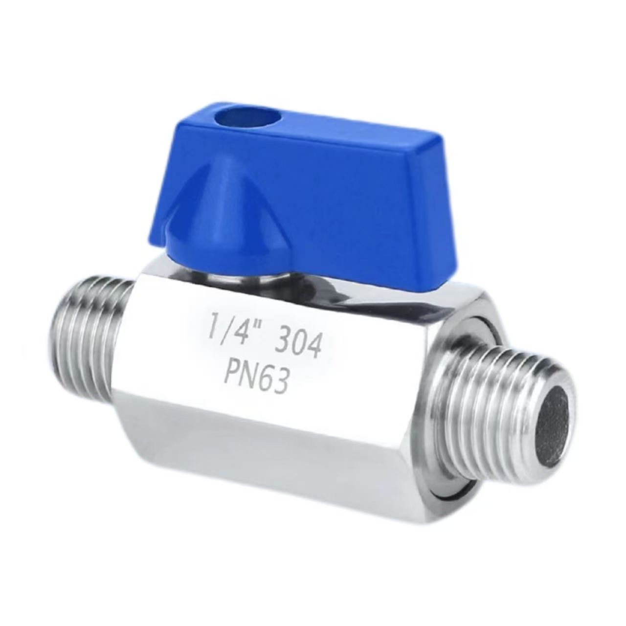 Mini valve à sfera à filettatura interna à pocu flussu