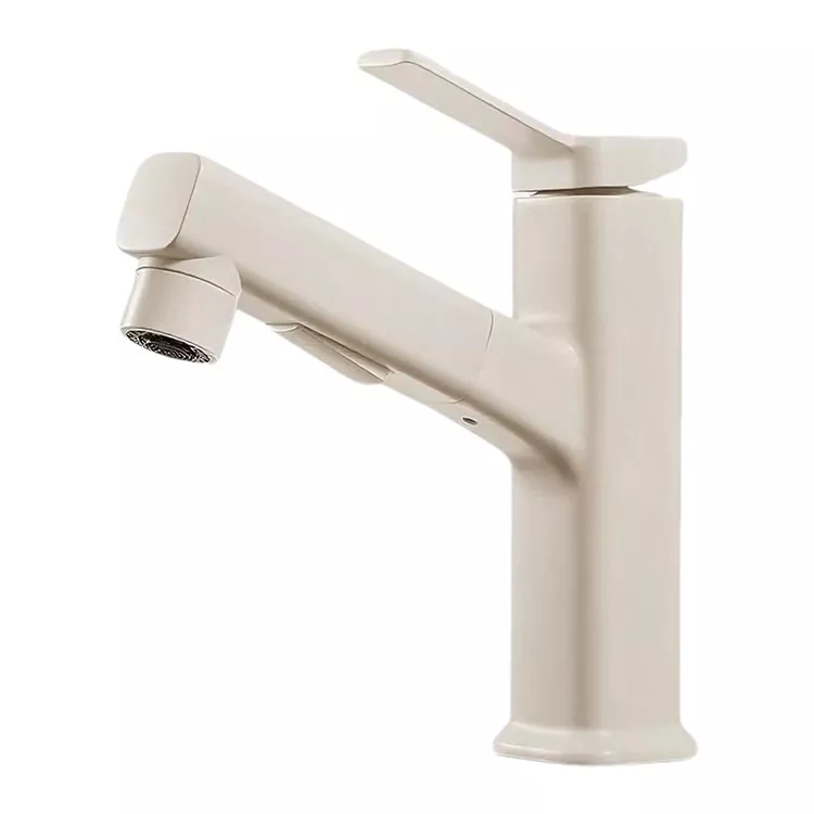 Rubinetto estraibile per lavabo quadrato