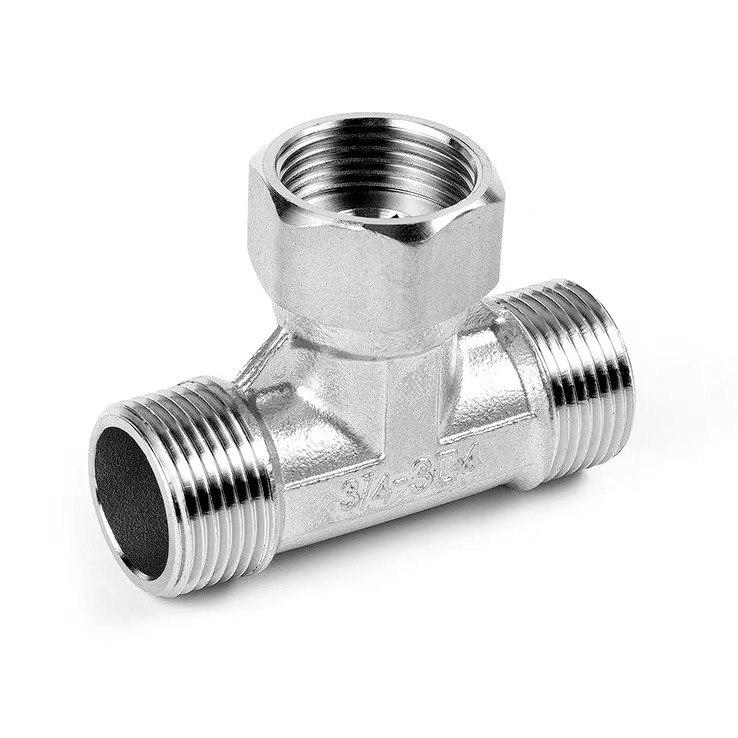 Tee di pipa girevole in acciaio inox Femmina-Maschile-Femmina