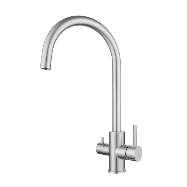 Rubinetto di cucina 3-in-1 à collu di cignu caldu è friddu